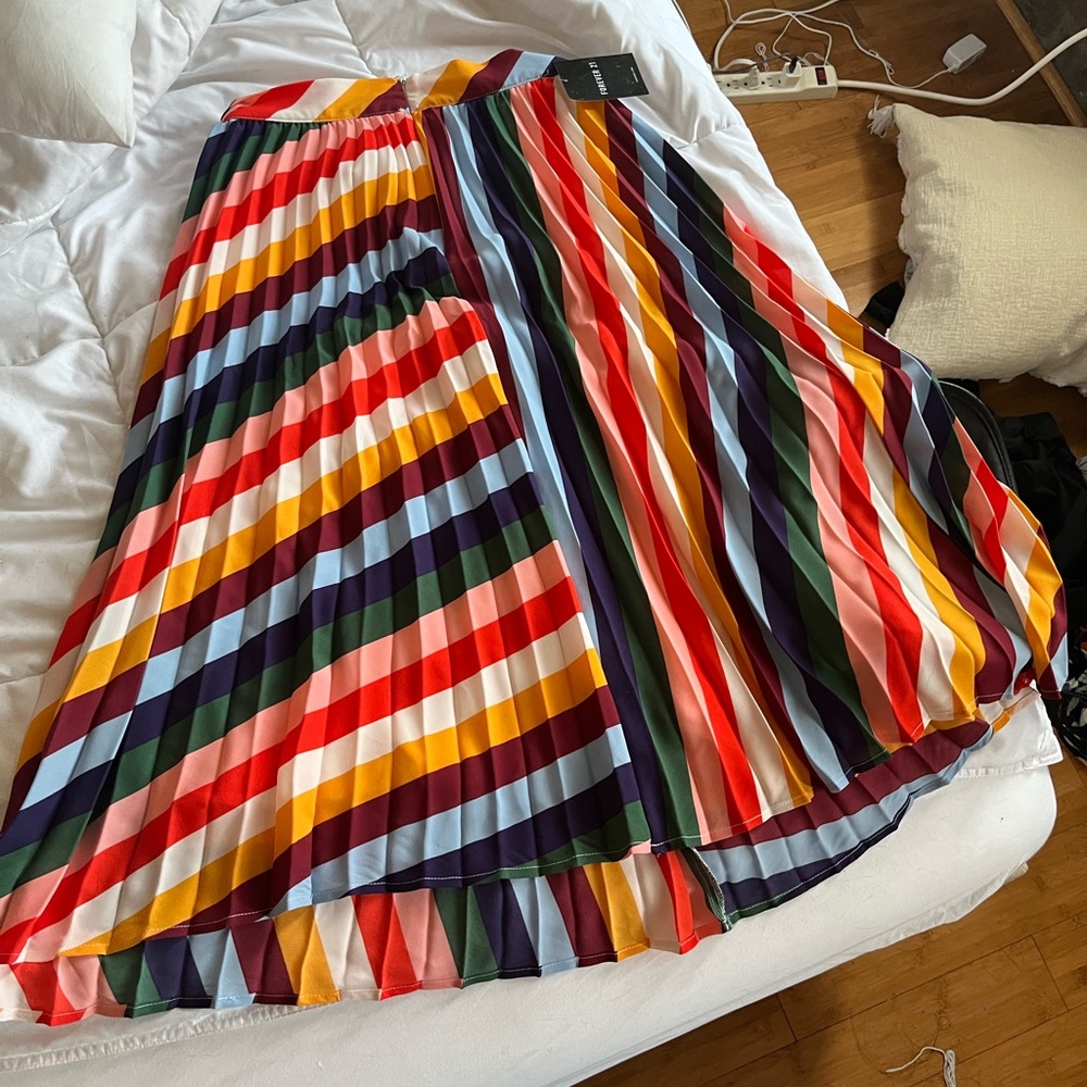 Rainbow midi skirt